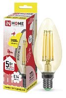 Лампа светодиодная филамент InHome Deco С37 Свеча FR E14 220В 5Вт 450Лм 3000К 35х98мм картинка 